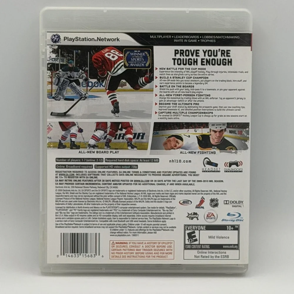 NHL 10 Sony PlayStation 3 Video Game Complete CIB EA Sports Hockey NTSC-U/C E10+